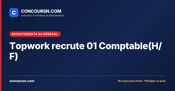 Illustration de l’article : Topwork recrute 01 Comptable(H/F)