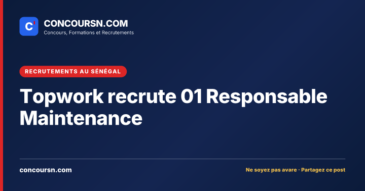 Illustration de l’article : Topwork recrute 01 Responsable Maintenance