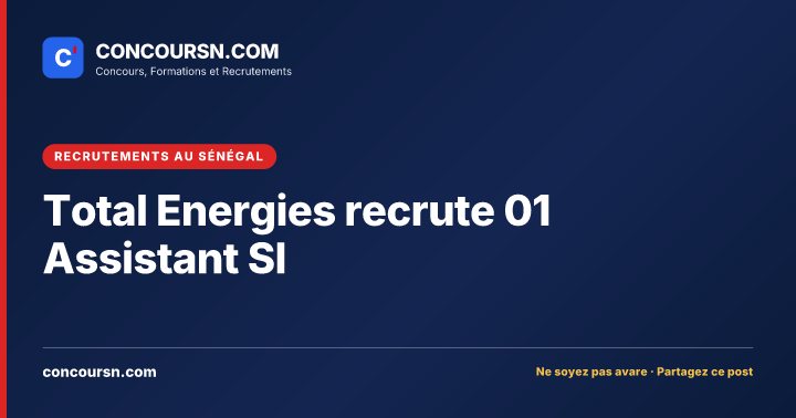 Illustration de l’article : Total Energies recrute 01 Assistant SI