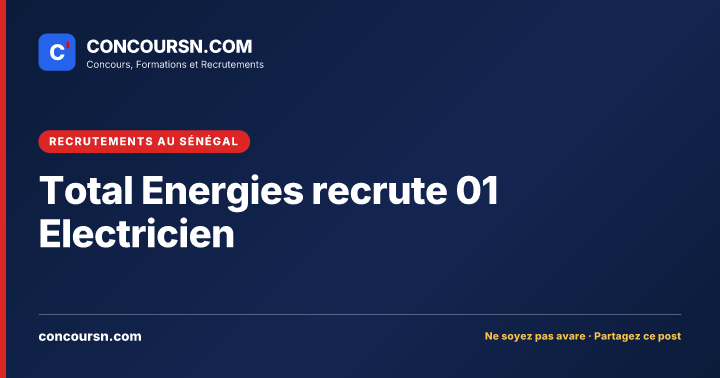Illustration de l’article : Total Energies recrute 01 Electricien