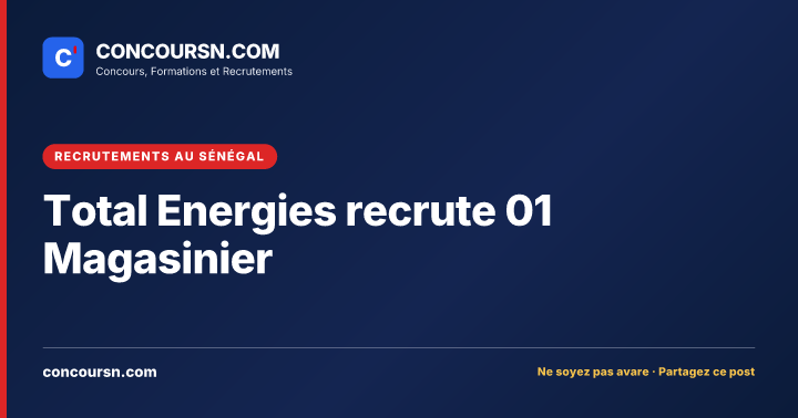 Illustration de l’article : Total Energies recrute 01 Magasinier