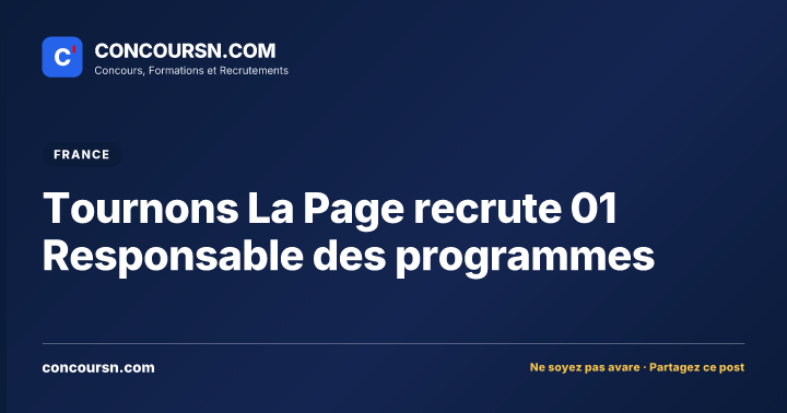 Illustration de l’article : Tournons La Page recrute 01 Responsable des programmes
