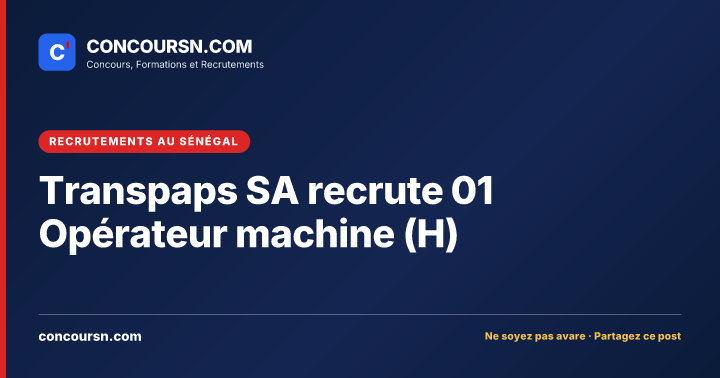 Illustration de l’article : Transpaps SA recrute 01 Opérateur machine (H)