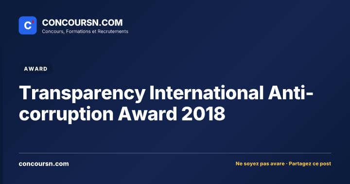 Illustration de l’article : Transparency International Anti-corruption Award 2018