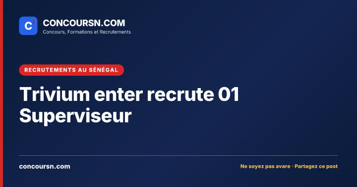 Illustration de l’article : Trivium enter recrute 01 Superviseur