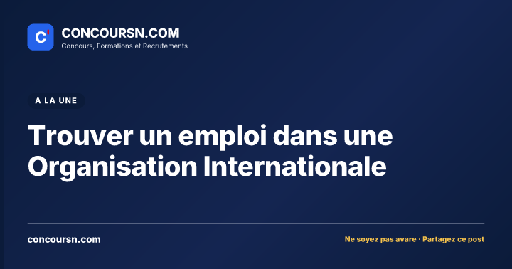 Trouver un emploi dans une Organisation Internationale