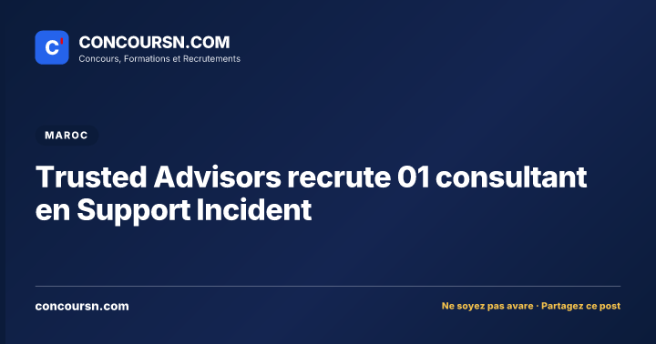 Illustration de l’article : Trusted Advisors recrute 01 consultant en Support Incident