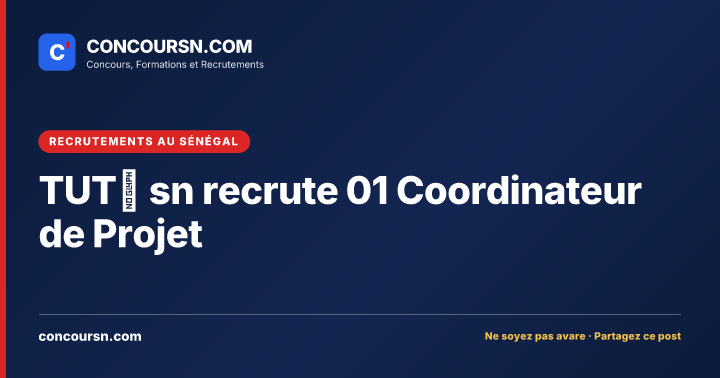 Illustration de l’article : TUTŌ sn recrute 01 Coordinateur de Projet