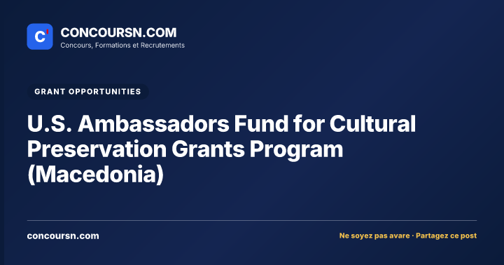 Illustration de l’article : U.S. Ambassadors Fund for Cultural Preservation Grants Program (Macedonia)