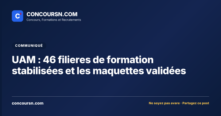 Illustration de l’article : UAM : 46 filieres de formation stabilisées et les maquettes validées