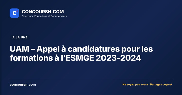 Illustration de l’article : UAM – Appel à candidatures pour les formations à l’ESMGE 2023-2024