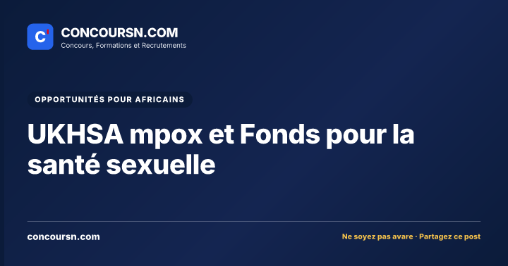 UKHSA mpox et Fonds pour la santé sexuelle