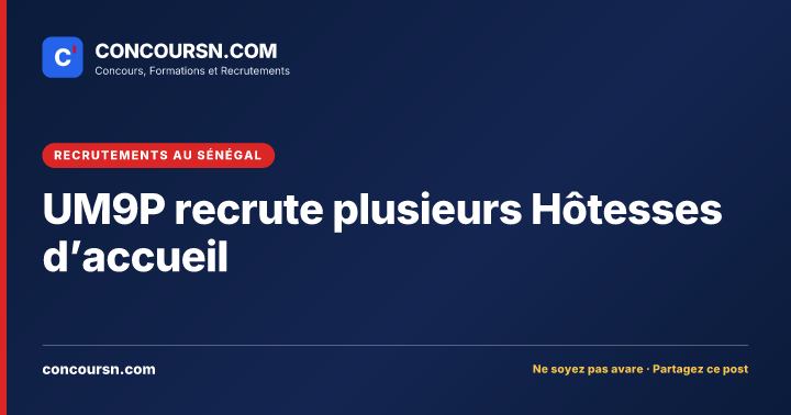Illustration de l’article : UM9P recrute plusieurs Hôtesses d’accueil