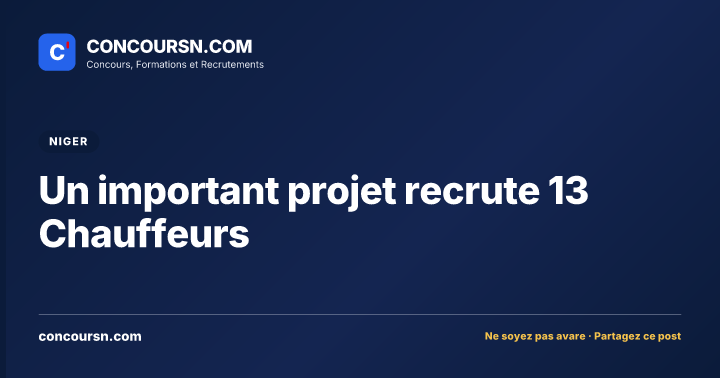 Illustration de l’article : Un important projet recrute 13 Chauffeurs