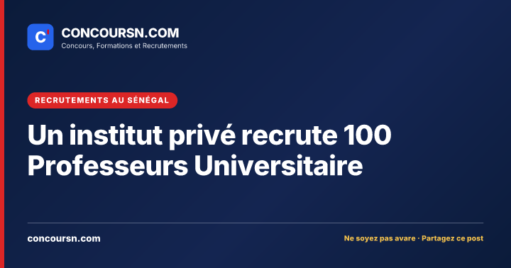 Illustration de l’article : Un institut privé recrute 100 Professeurs Universitaire