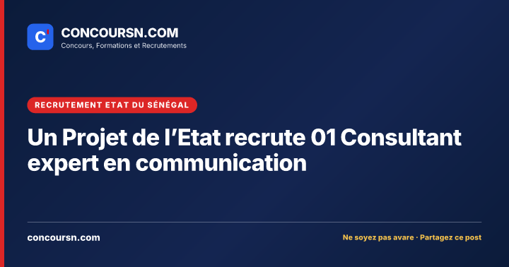 Illustration de l’article : Un Projet de l’Etat recrute 01 Consultant expert en communication