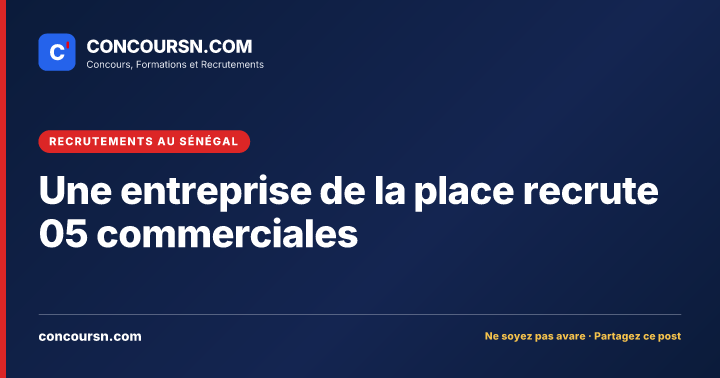 Illustration de l’article : Une entreprise de la place recrute 05 commerciales