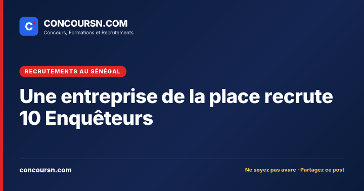 Illustration de l’article : Une entreprise de la place recrute 10 Enquêteurs