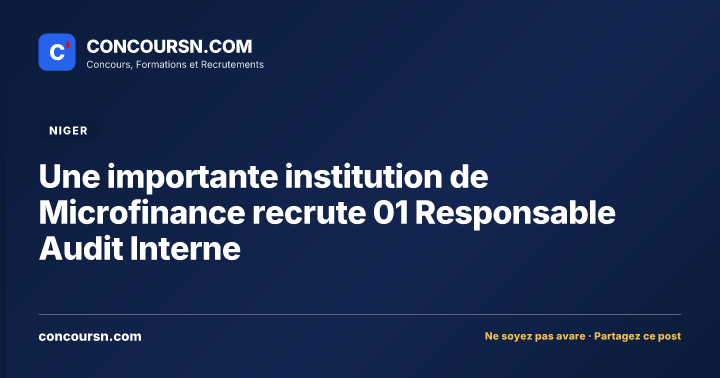 Illustration de l’article : Une importante institution de Microfinance recrute 01 Responsable Audit Interne