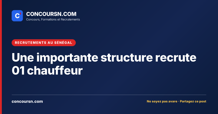 Illustration de l’article : Une importante structure recrute 01 chauffeur
