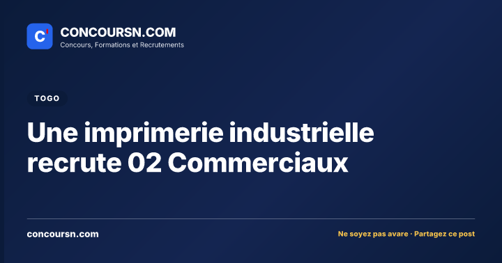 Illustration de l’article : Une imprimerie industrielle recrute 02 Commerciaux