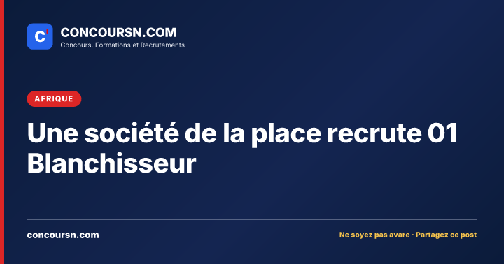 Illustration de l’article : Une société de la place recrute 01 Blanchisseur