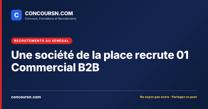 Illustration de l’article : Une société de la place recrute 01 Commercial B2B