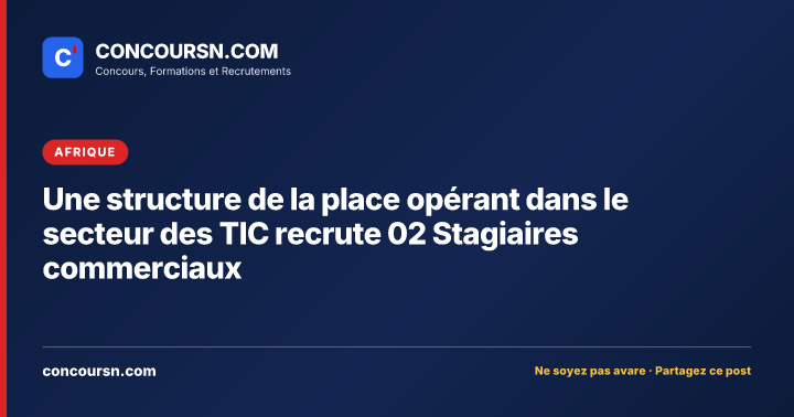 Illustration de l’article : Une structure de la place opérant dans le secteur des TIC recrute 02 Stagiaires commerciaux