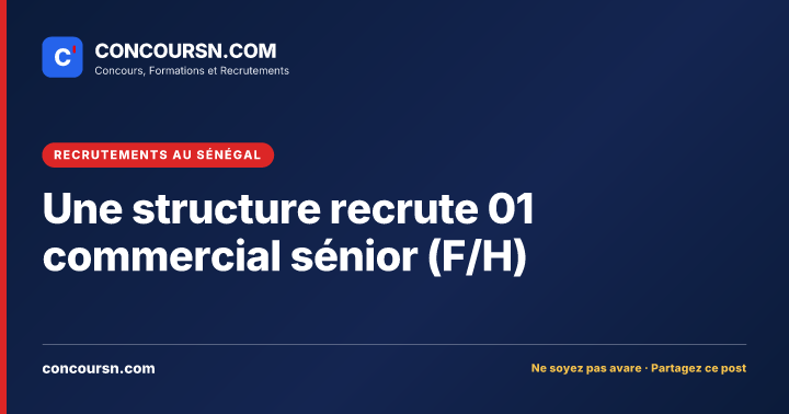 Illustration de l’article : Une structure recrute 01 commercial sénior (F/H)