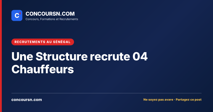 Illustration de l’article : Une Structure recrute 04 Chauffeurs