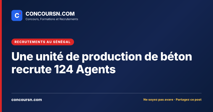 Illustration de l’article : Une unité de production de béton recrute 124 Agents