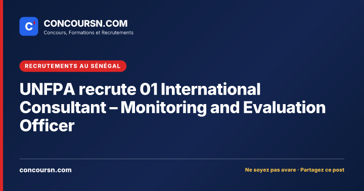 Illustration de l’article : UNFPA recrute 01 International Consultant – Monitoring and Evaluation Officer