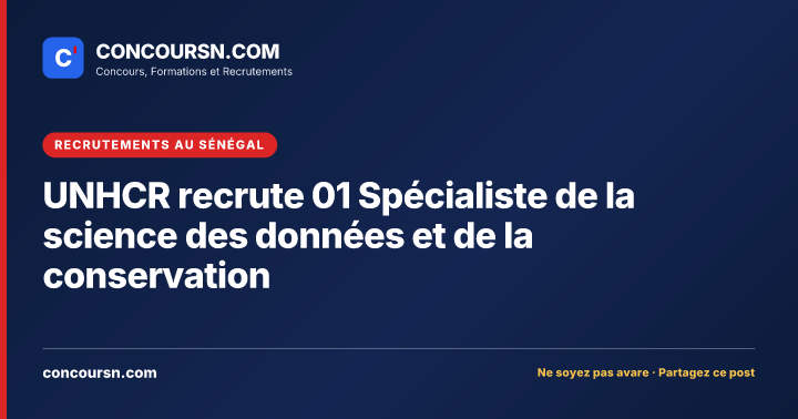 Illustration de l’article : UNHCR recrute 01 Spécialiste de la science des données et de la conservation