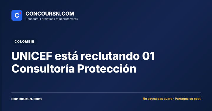 Illustration de l’article : UNICEF está reclutando 01 Consultoría Protección