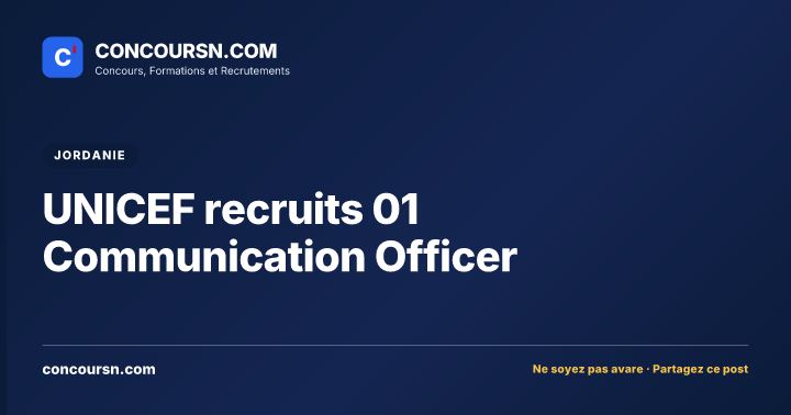 Illustration de l’article : UNICEF recruits 01 Communication Officer