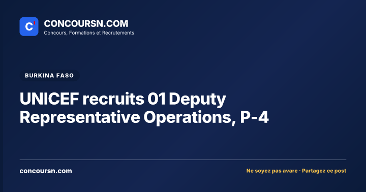 Illustration de l’article : UNICEF recruits 01 Deputy Representative Operations, P-4
