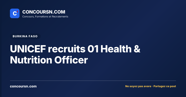 Illustration de l’article : UNICEF recruits 01 Health & Nutrition Officer
