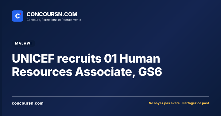 Illustration de l’article : UNICEF recruits 01 Human Resources Associate, GS6