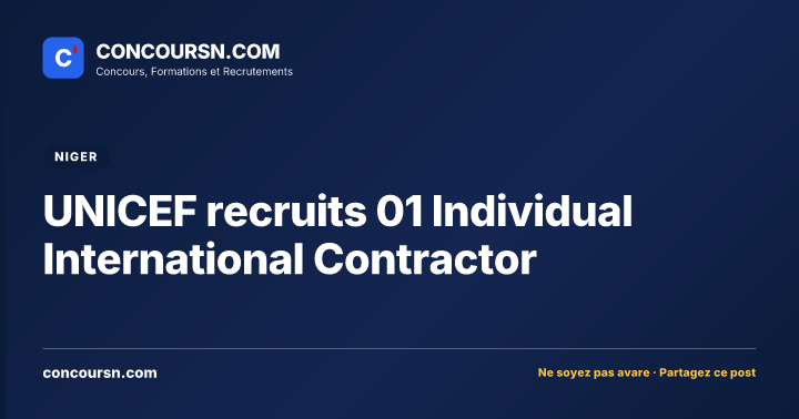 Illustration de l’article : UNICEF recruits 01 Individual International Contractor