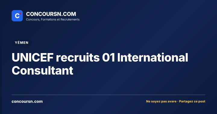 Illustration de l’article : UNICEF recruits 01 International Consultant