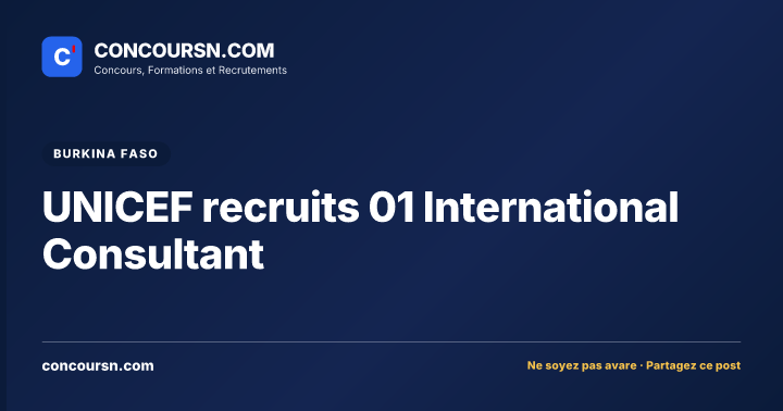 Illustration de l’article : UNICEF recruits 01 International Consultant