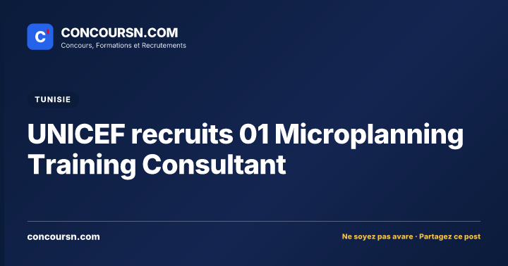 Illustration de l’article : UNICEF recruits 01 Microplanning Training Consultant