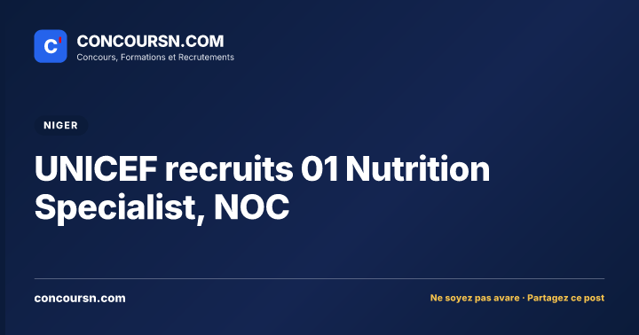 Illustration de l’article : UNICEF recruits 01 Nutrition Specialist, NOC