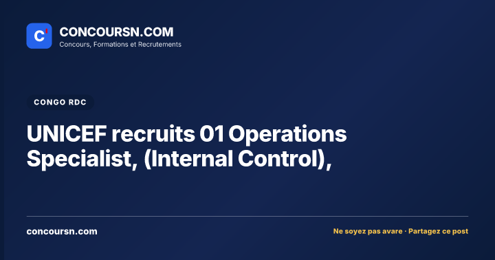 Illustration de l’article : UNICEF recruits 01 Operations Specialist, (Internal Control),