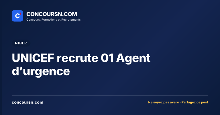 Illustration de l’article : UNICEF recrute 01 Agent d’urgence