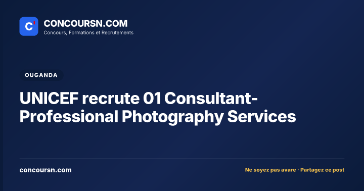Illustration de l’article : UNICEF recrute 01 Consultant- Professional Photography Services