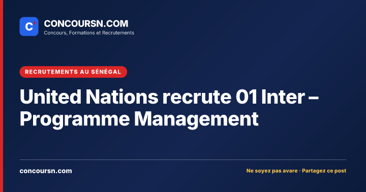 Illustration de l’article : United Nations recrute 01 Inter – Programme Management