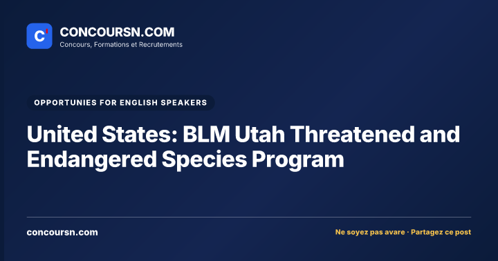 Illustration de l’article : United States: BLM Utah Threatened and Endangered Species Program