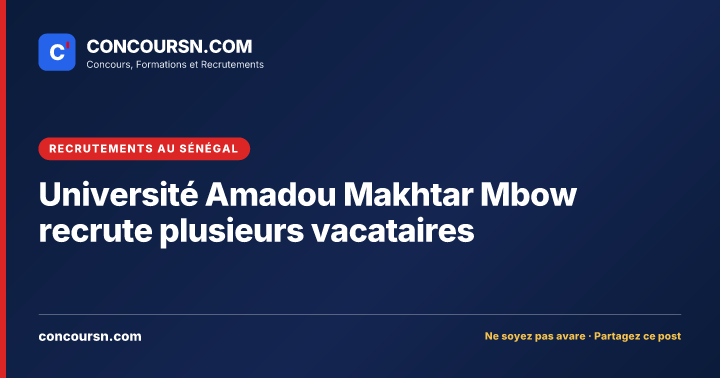 Illustration de l’article : Université Amadou Makhtar Mbow recrute plusieurs vacataires