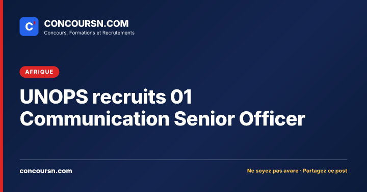 Illustration de l’article : UNOPS recruits 01 Communication Senior Officer